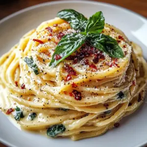 Spaghetti & Spinach with Sun-Dried Tomato Cream Sauce