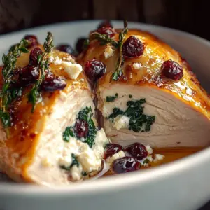 Spinach & Cranberry Stuffed Chicken Breasts