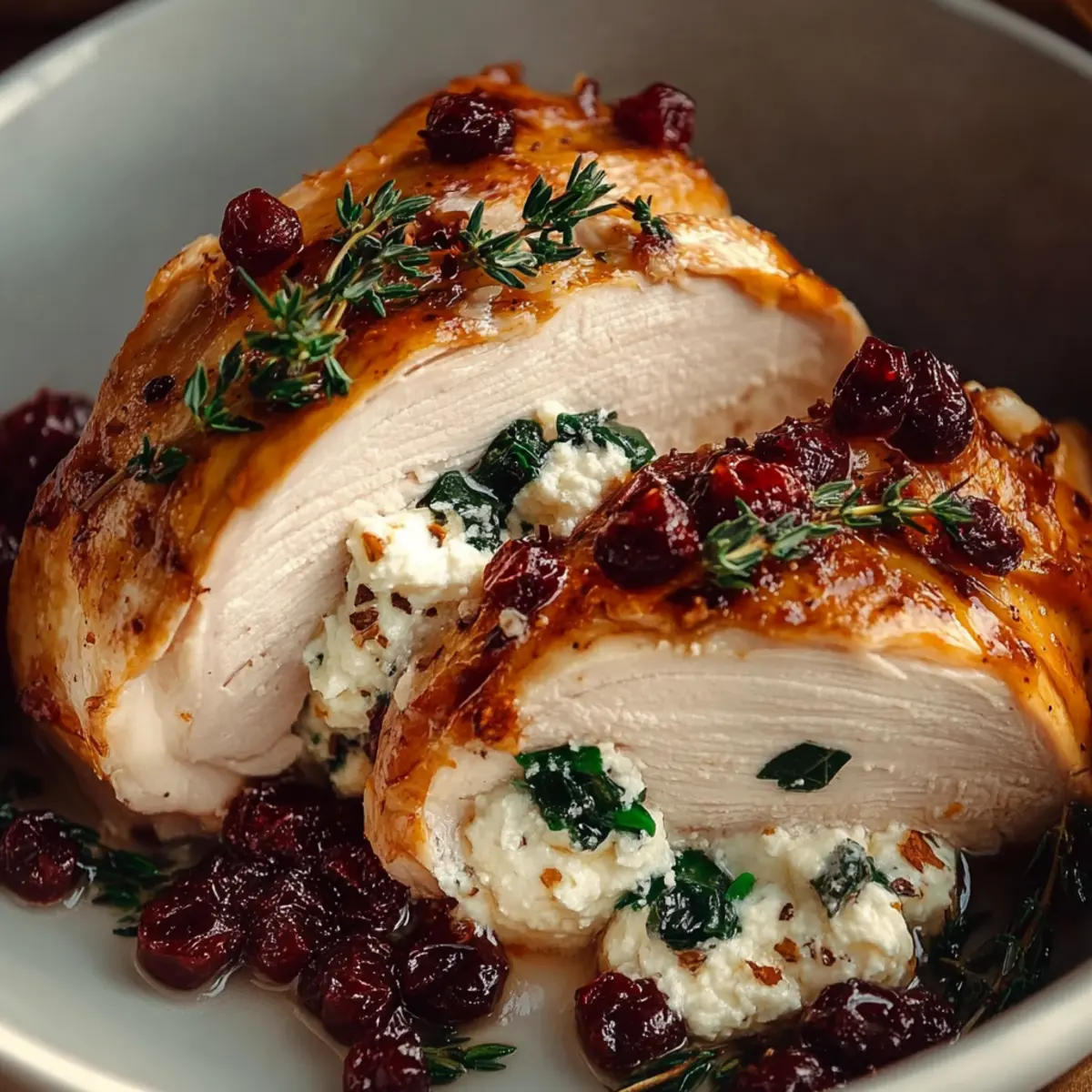 Spinach & Cranberry Stuffed Chicken Breasts