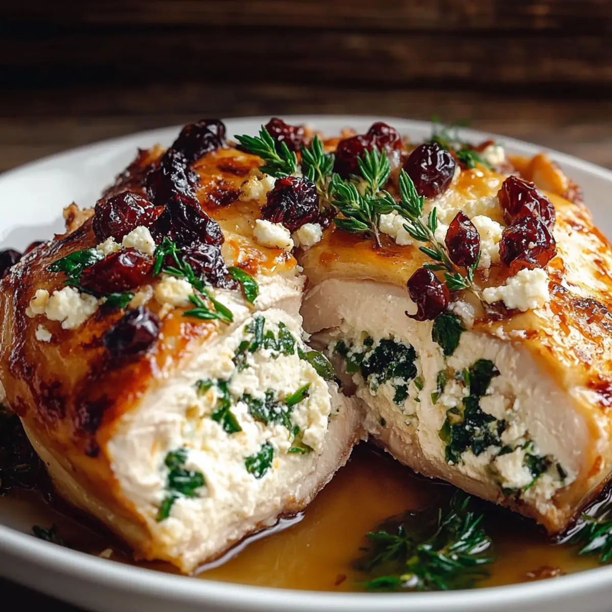 Spinach & Cranberry Stuffed Chicken Breasts