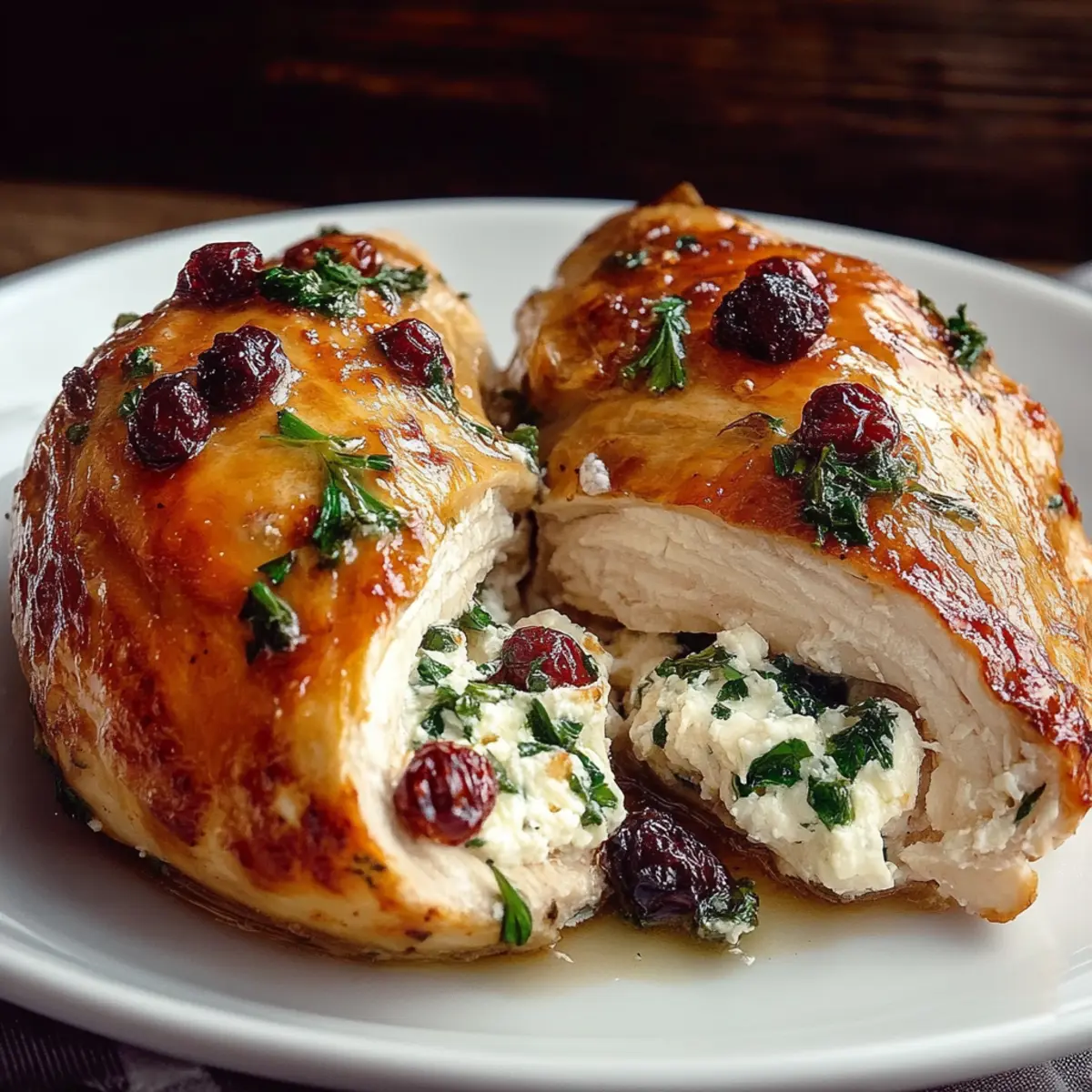 Spinach & Cranberry Stuffed Chicken Breasts