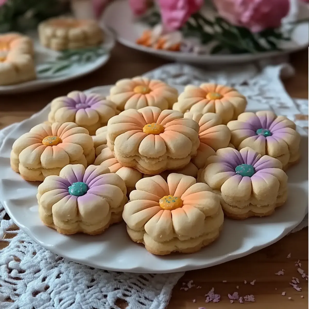 Spring Flower Shortbread Cookies