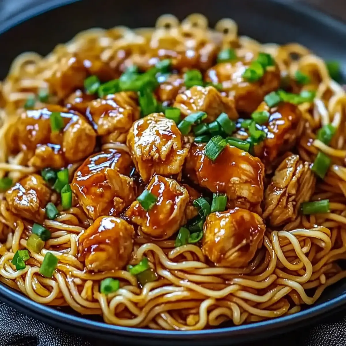 Sticky Garlic Chicken Noodles