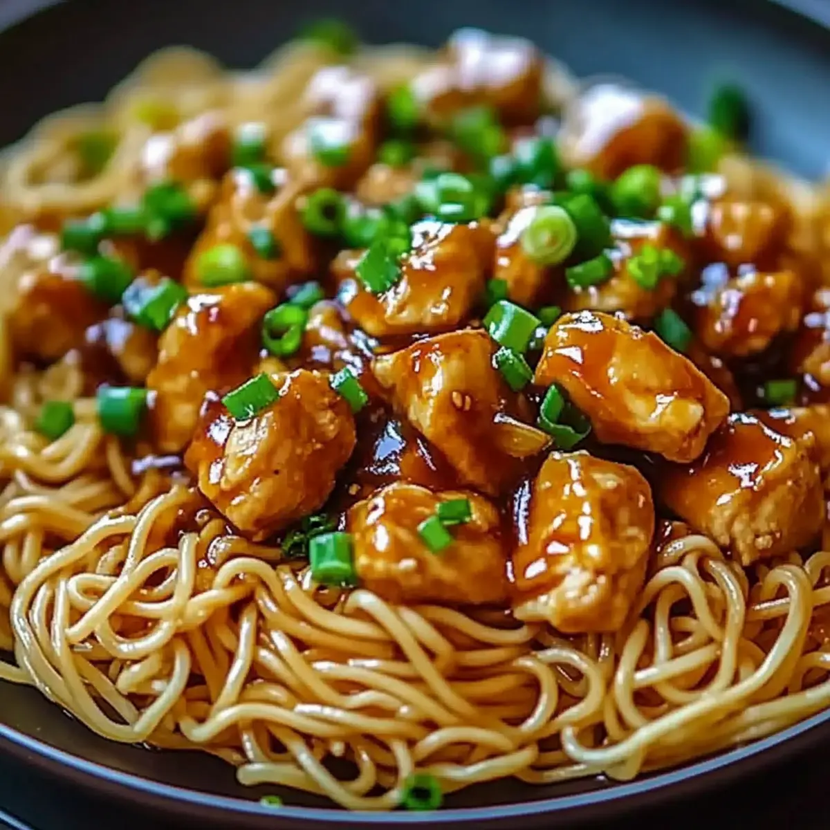 Sticky Garlic Chicken Noodles