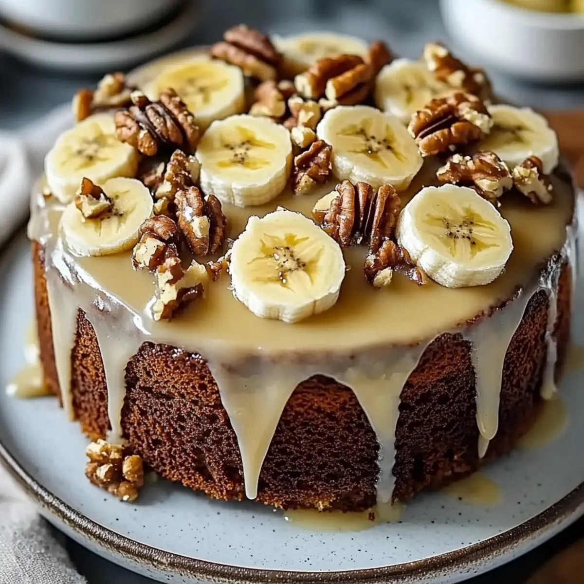 Vanilla Banana Walnut Cake