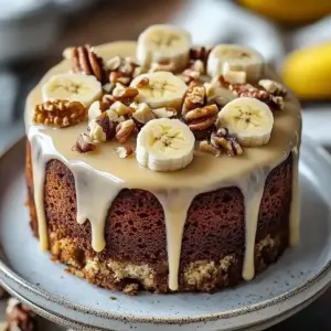 Vanilla Banana Walnut Cake