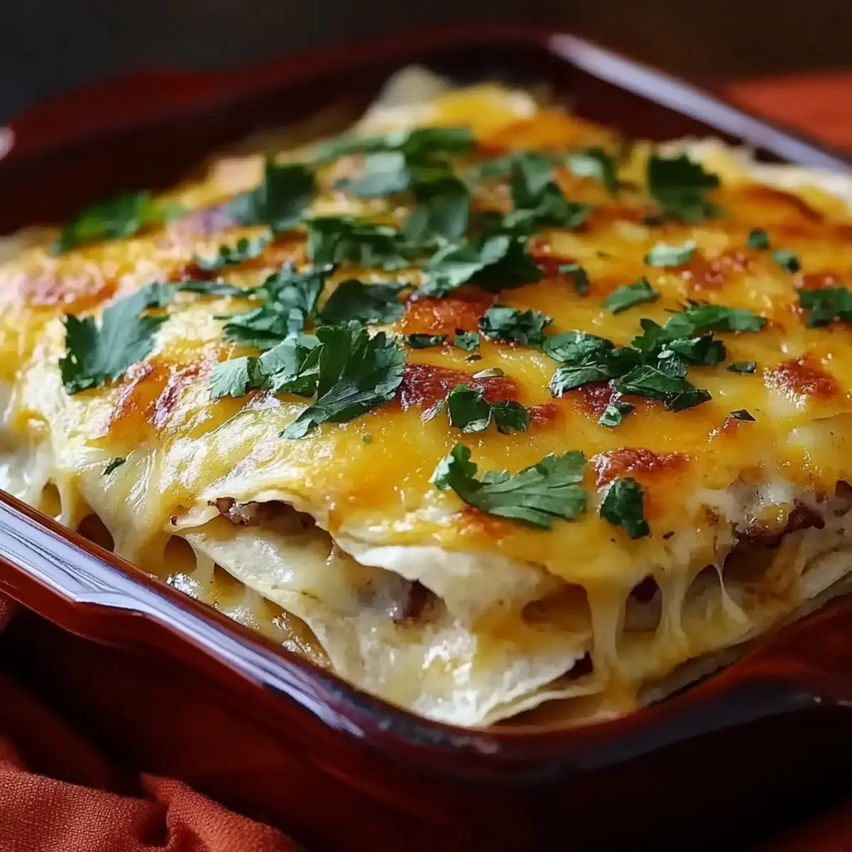 White Chicken Enchilada Casserole