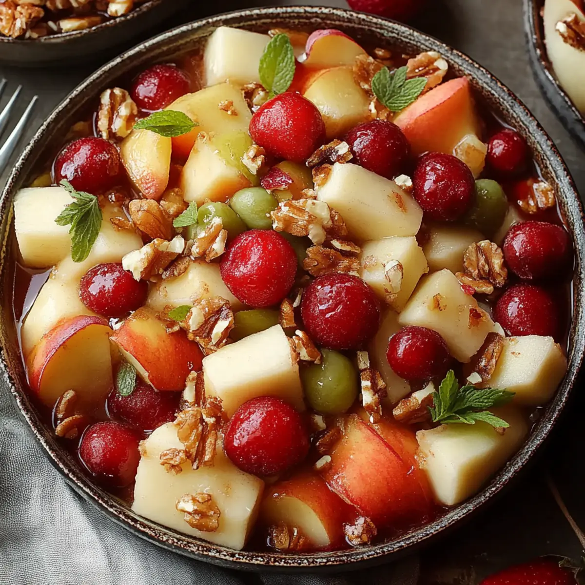 Winter Fruit Salad with Cinnamon Vanilla Dressing