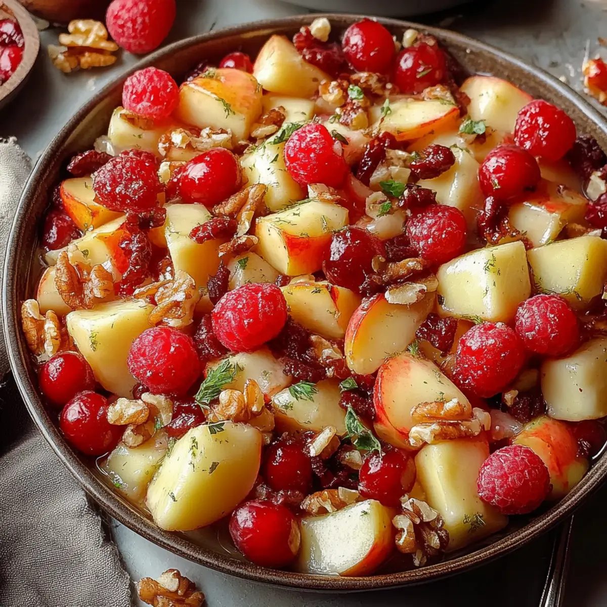 Winter Fruit Salad with Cinnamon Vanilla Dressing