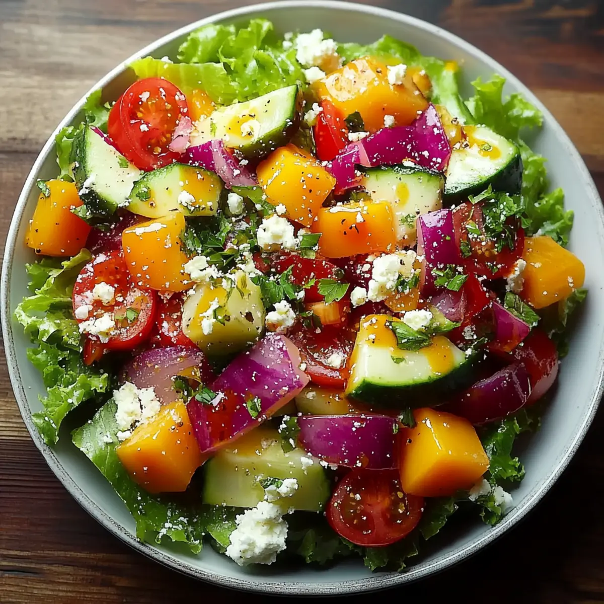 Zesty Crunchy Divorce Salad with Fresh Vegetables