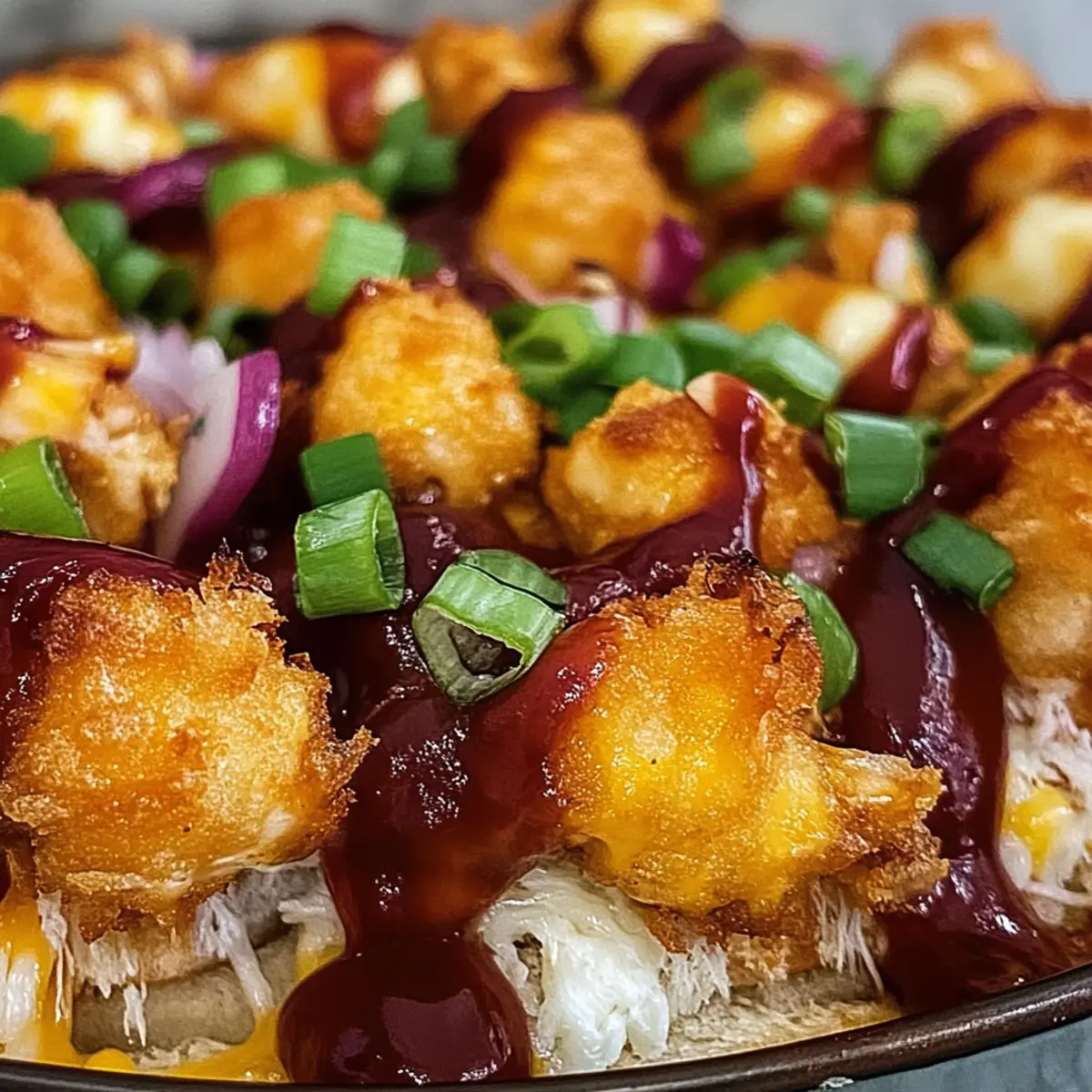 BBQ Chicken Tater Tot Casserole