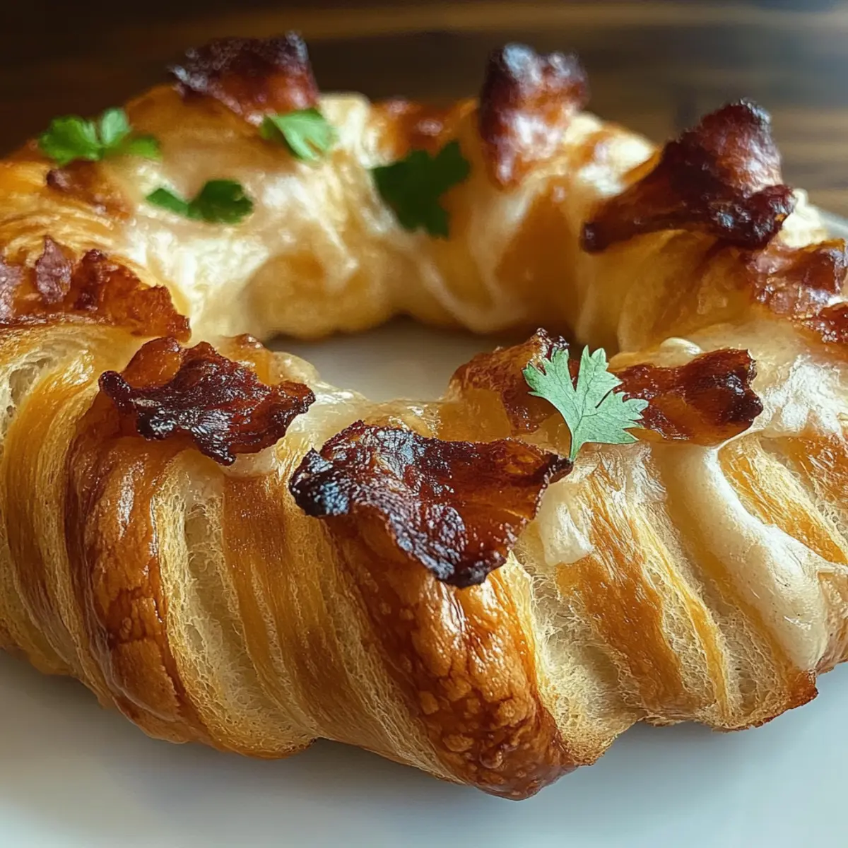 Bacon Brie Crescent Wreath