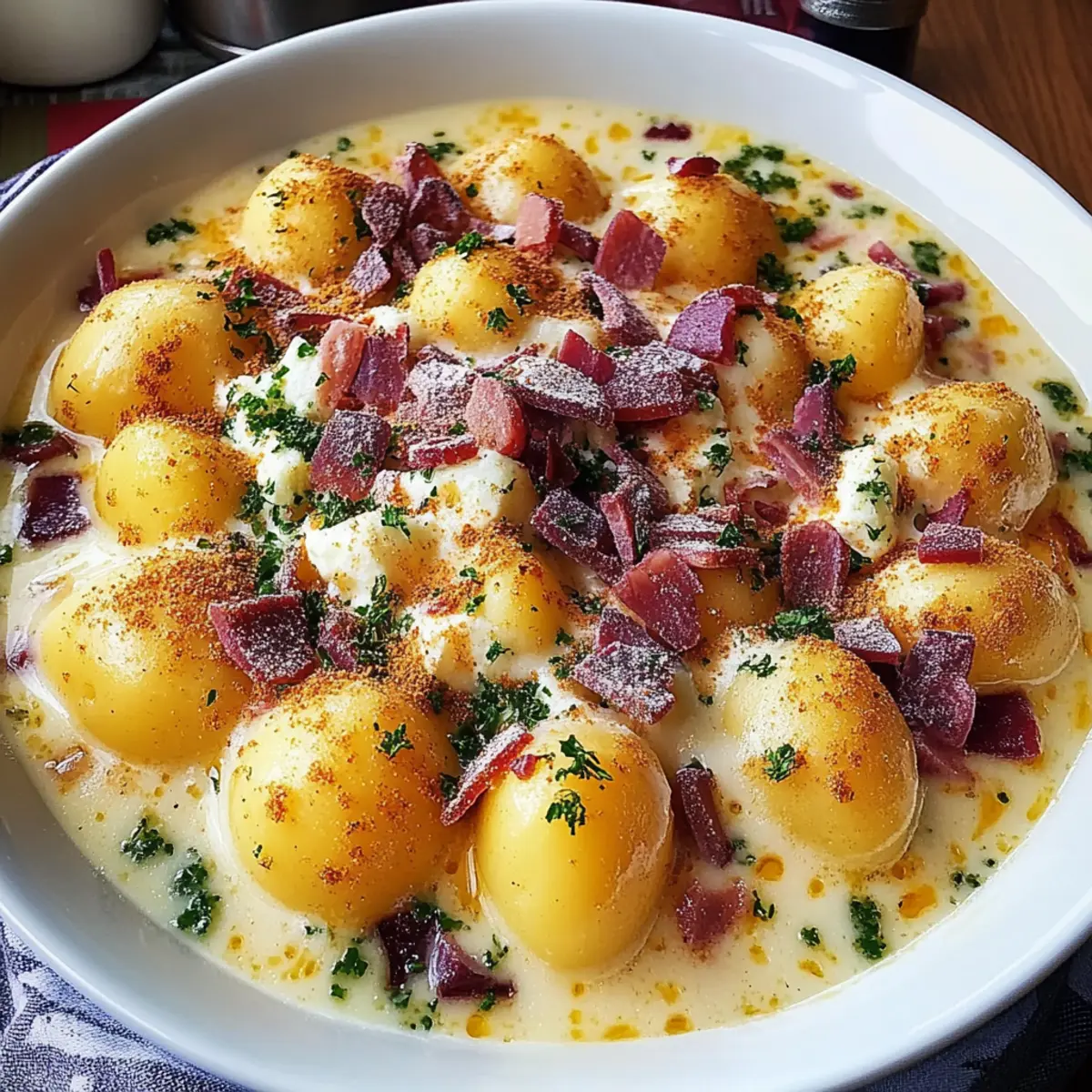Bacon Cheddar Gnocchi Soup