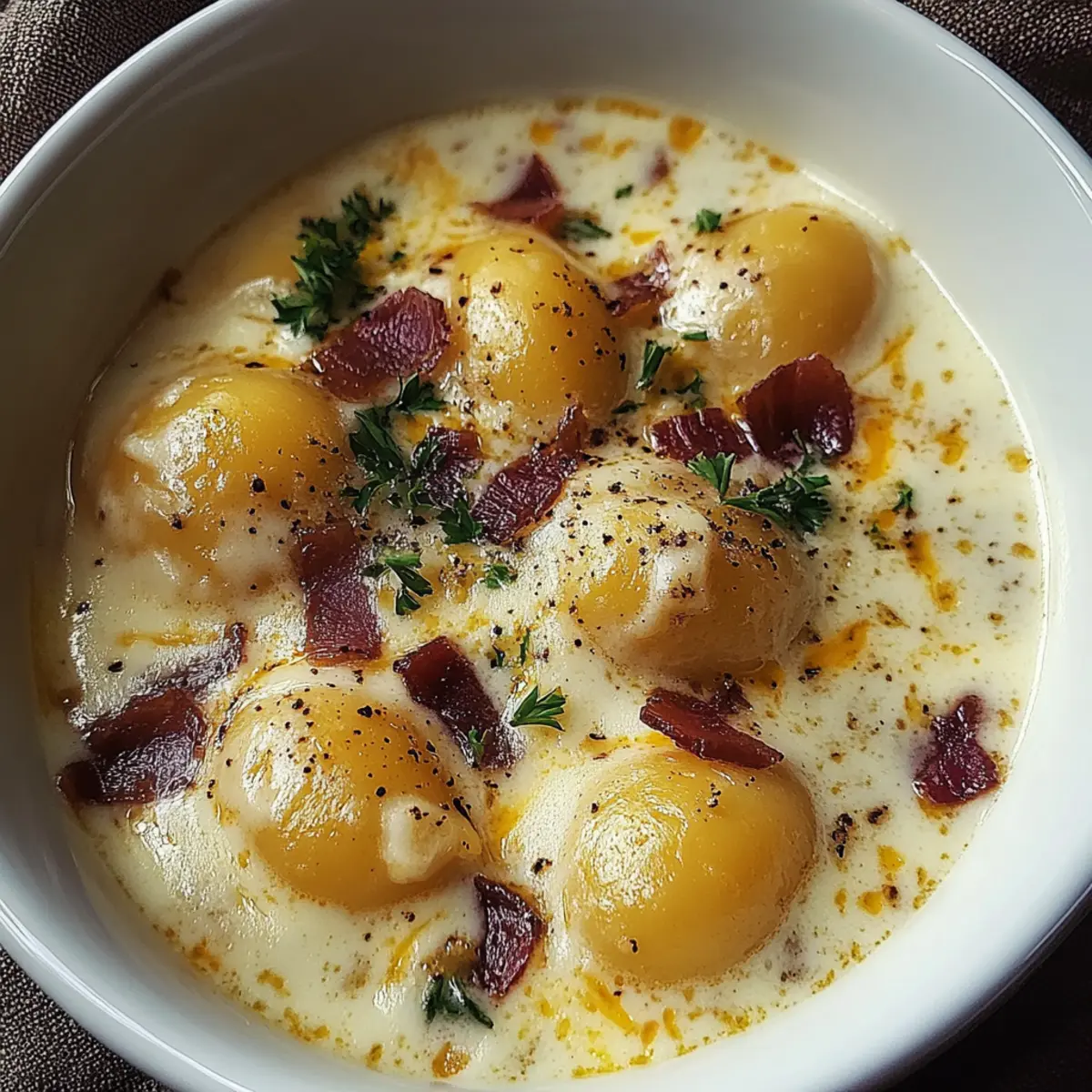 Bacon Cheddar Gnocchi Soup