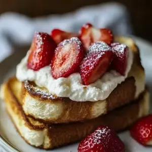 Baked Strawberries and Cream French Toast