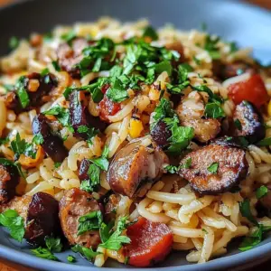 Black Beans, Sausage and Rice Skillet