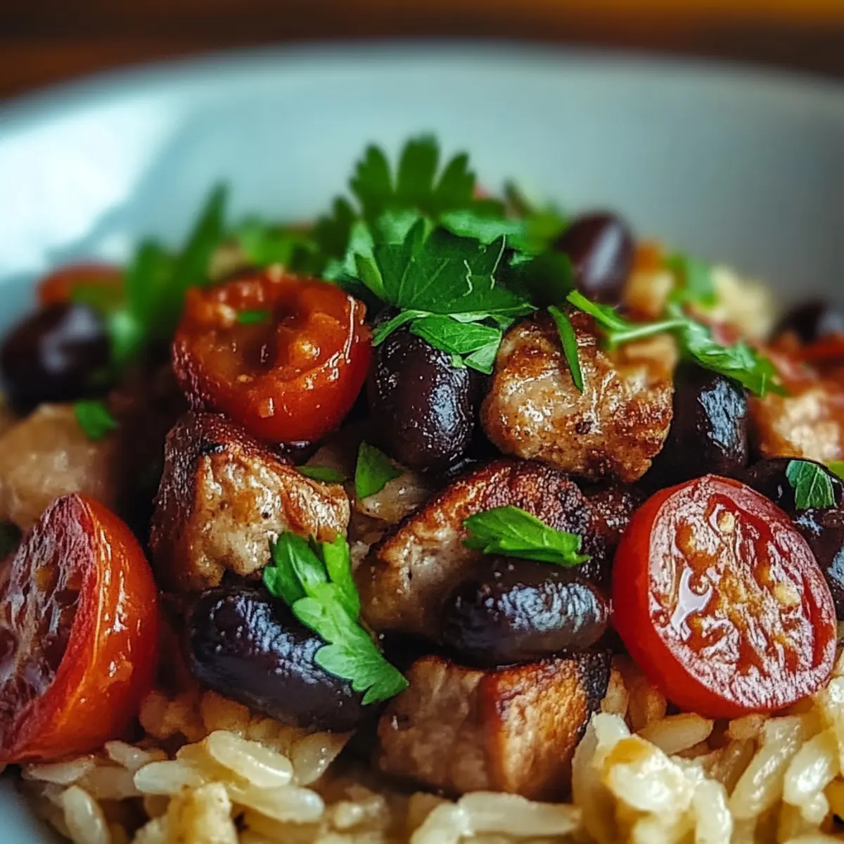 Black Beans, Sausage and Rice Skillet