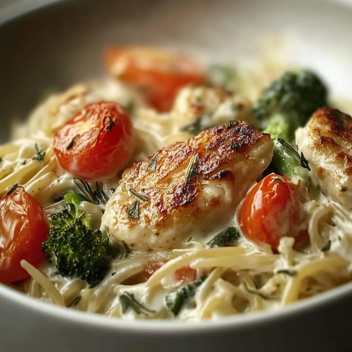 Boursin Orzo Bake: Creamy, One-Pan Dinner with Chicken & Veggies → Creamy Orzo Bake with Chicken and Veggies