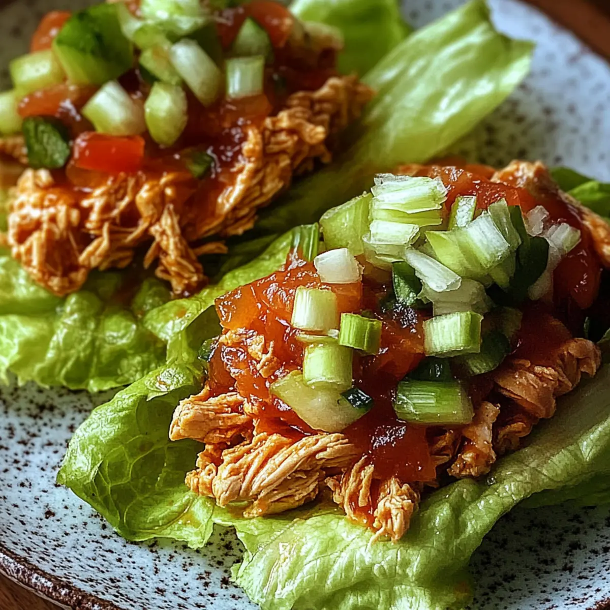 Buffalo Chicken Lettuce Wraps
