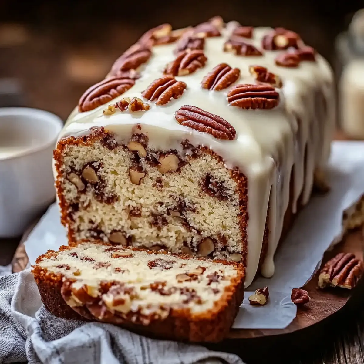 Butter Pecan Cake Loaf with Cream Cheese Icing