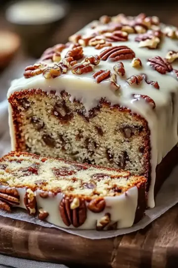 Butter Pecan Cake Loaf with Cream Cheese Icing
