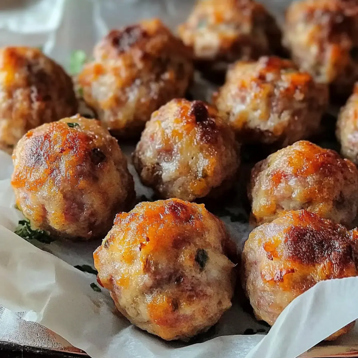 Cheddar Bay Beef Sausage Balls
