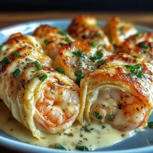 Cheesy Shrimp Alfredo Roll-Ups