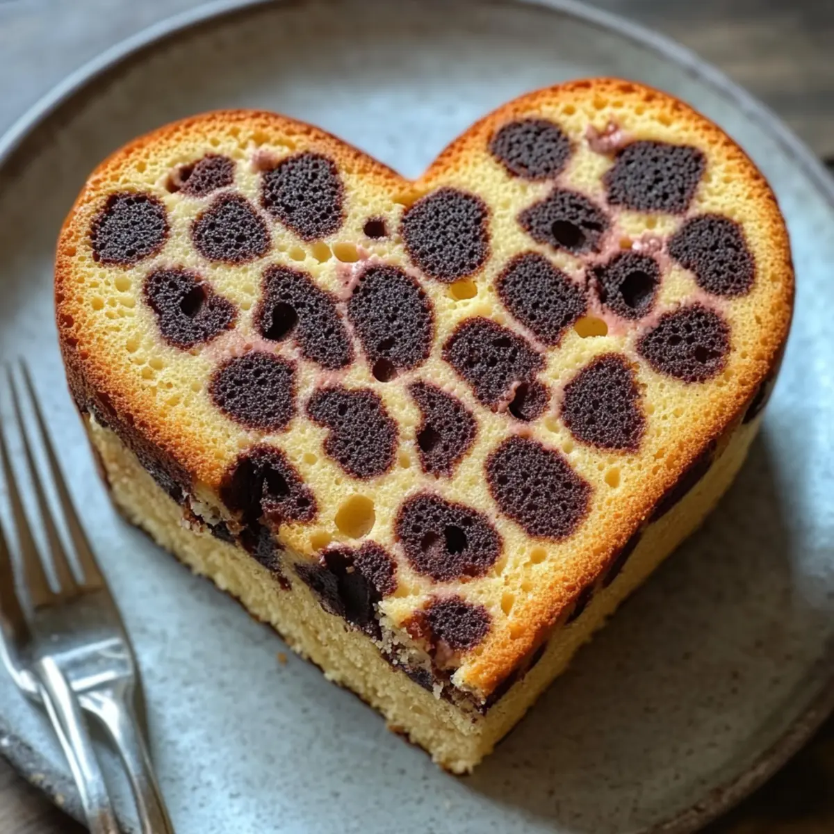 Cheetah Print Heart Cake