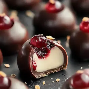 Chocolate Cherry Cheesecake Truffles