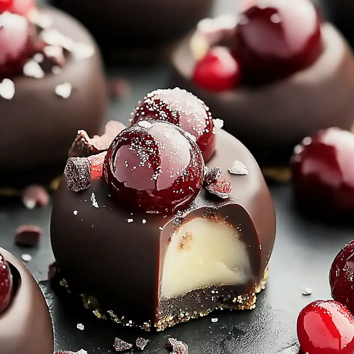 Chocolate Cherry Cheesecake Truffles