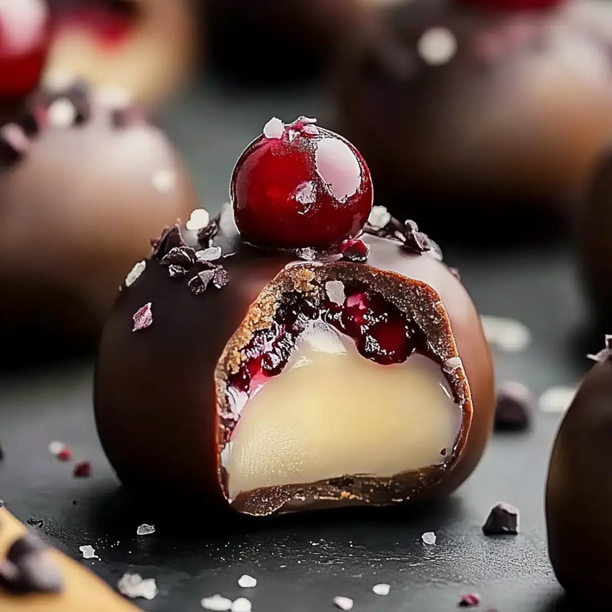 Chocolate Cherry Cheesecake Truffles