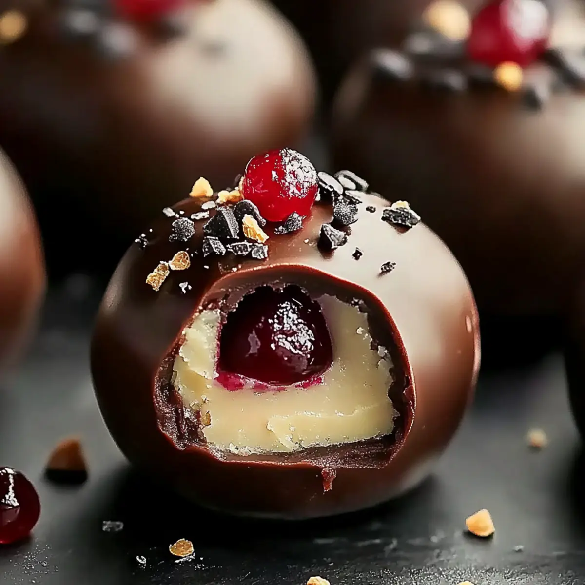 Chocolate Cherry Cheesecake Truffles