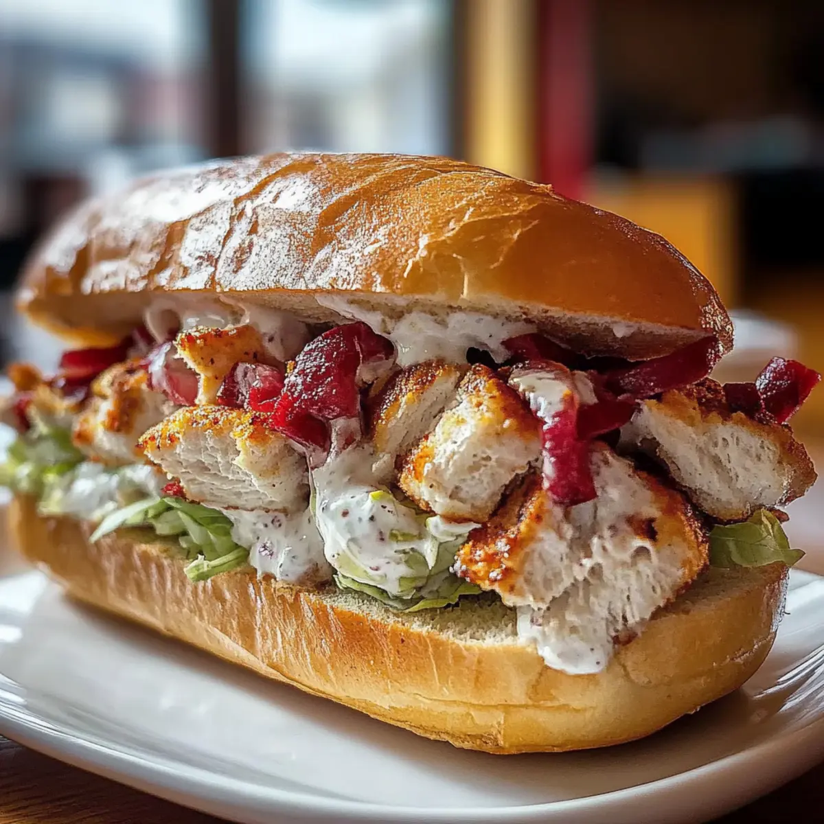 Chopped Chicken Bacon Ranch Sandwich