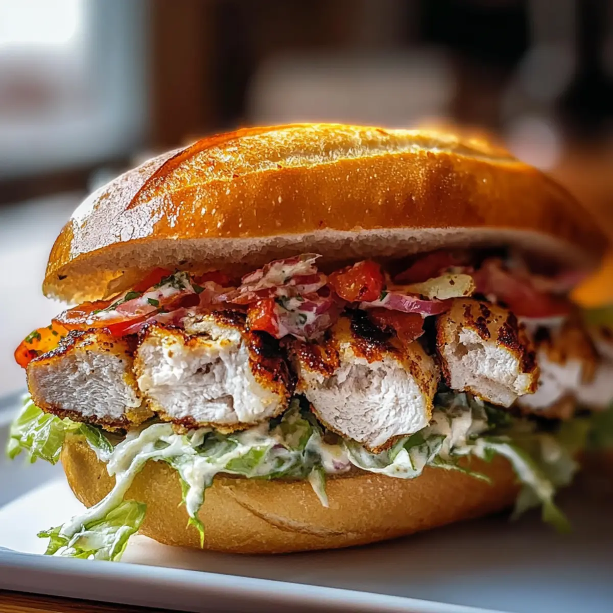 Chopped Chicken Bacon Ranch Sandwich