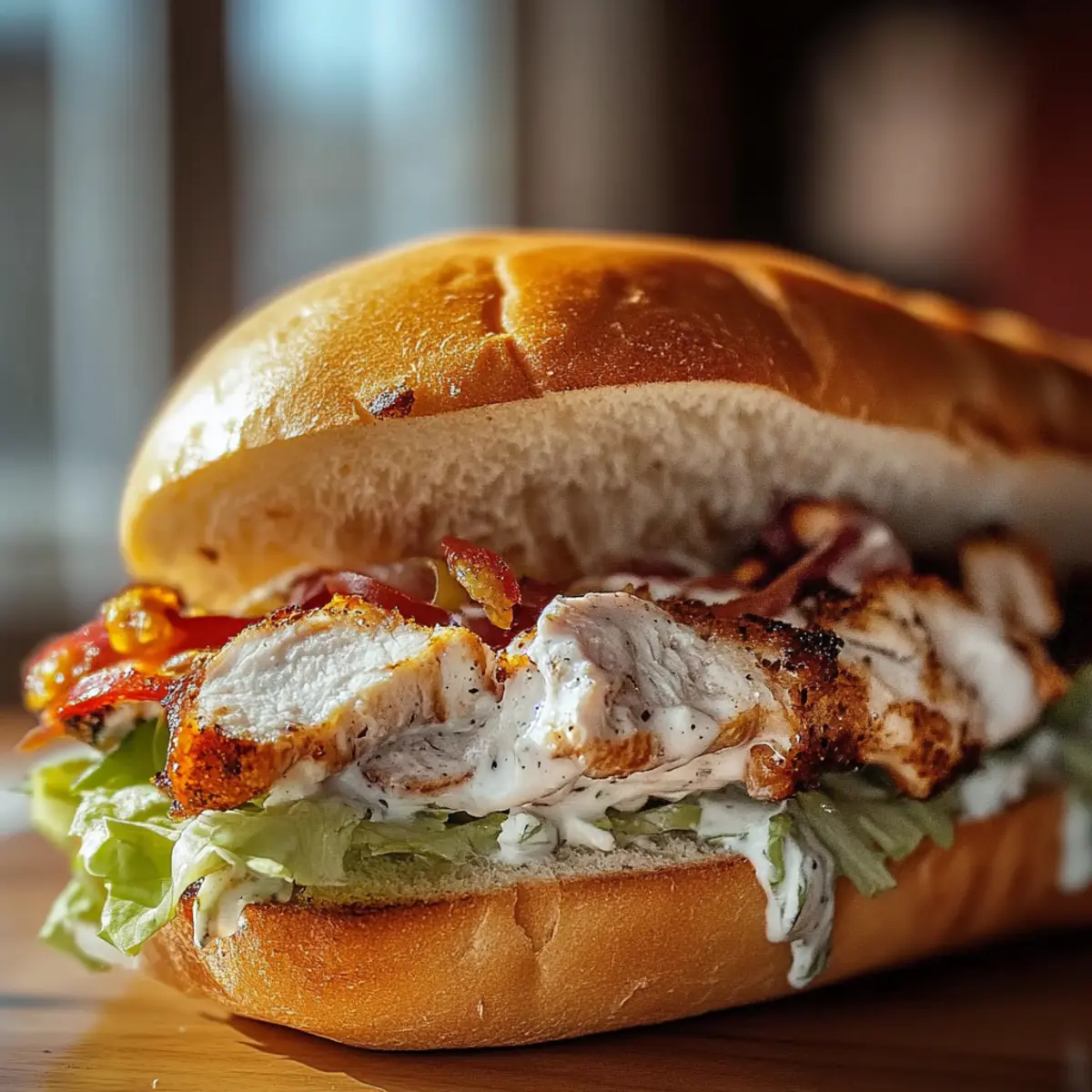 Chopped Chicken Bacon Ranch Sandwich