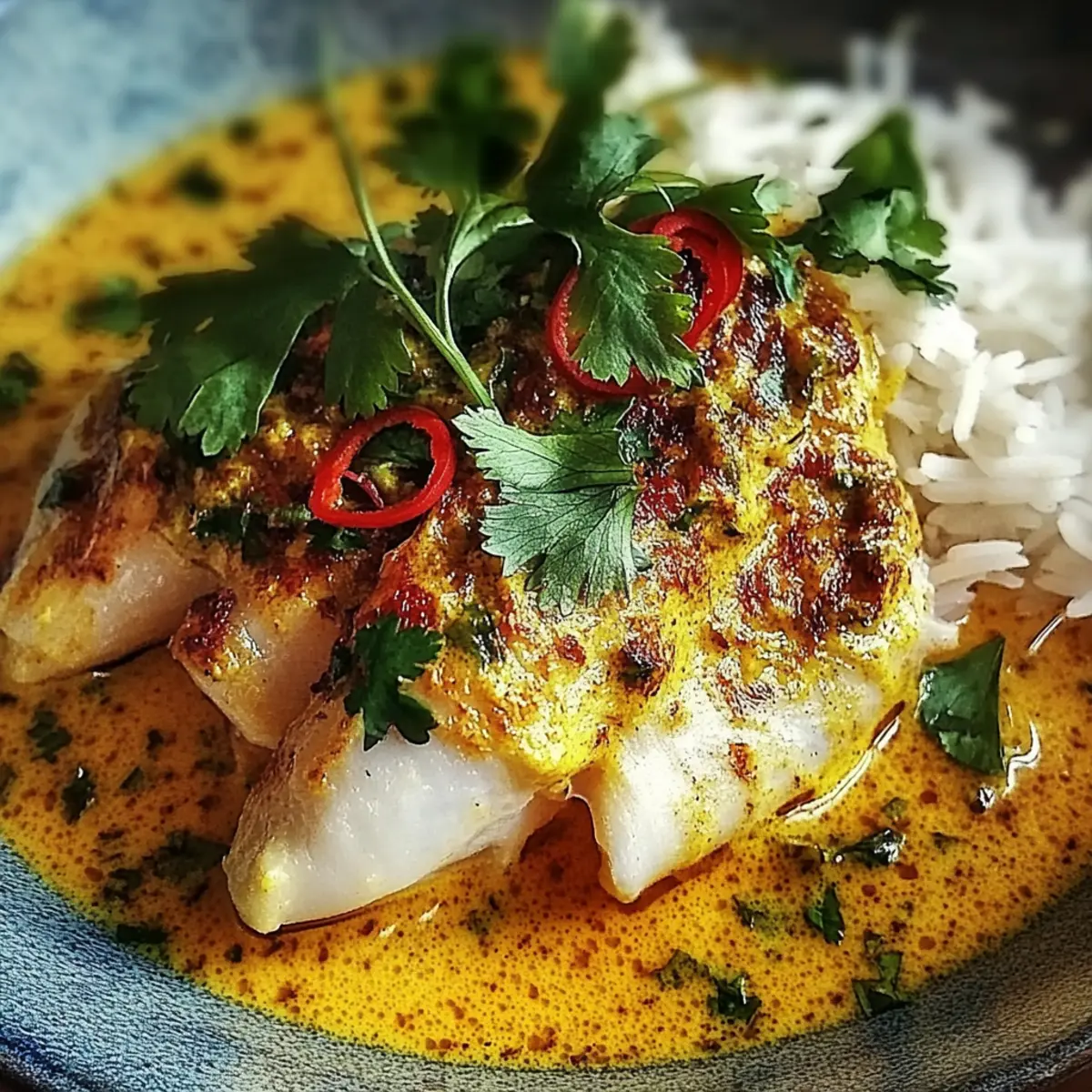 Coconut Lime Fish Curry with Jasmine Rice