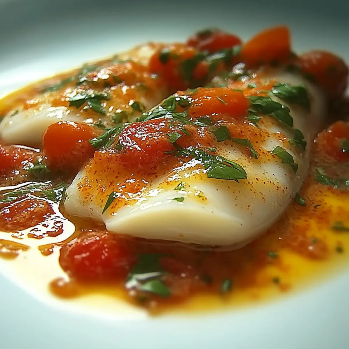 Cod Fillets with Cherry Tomato Sauce