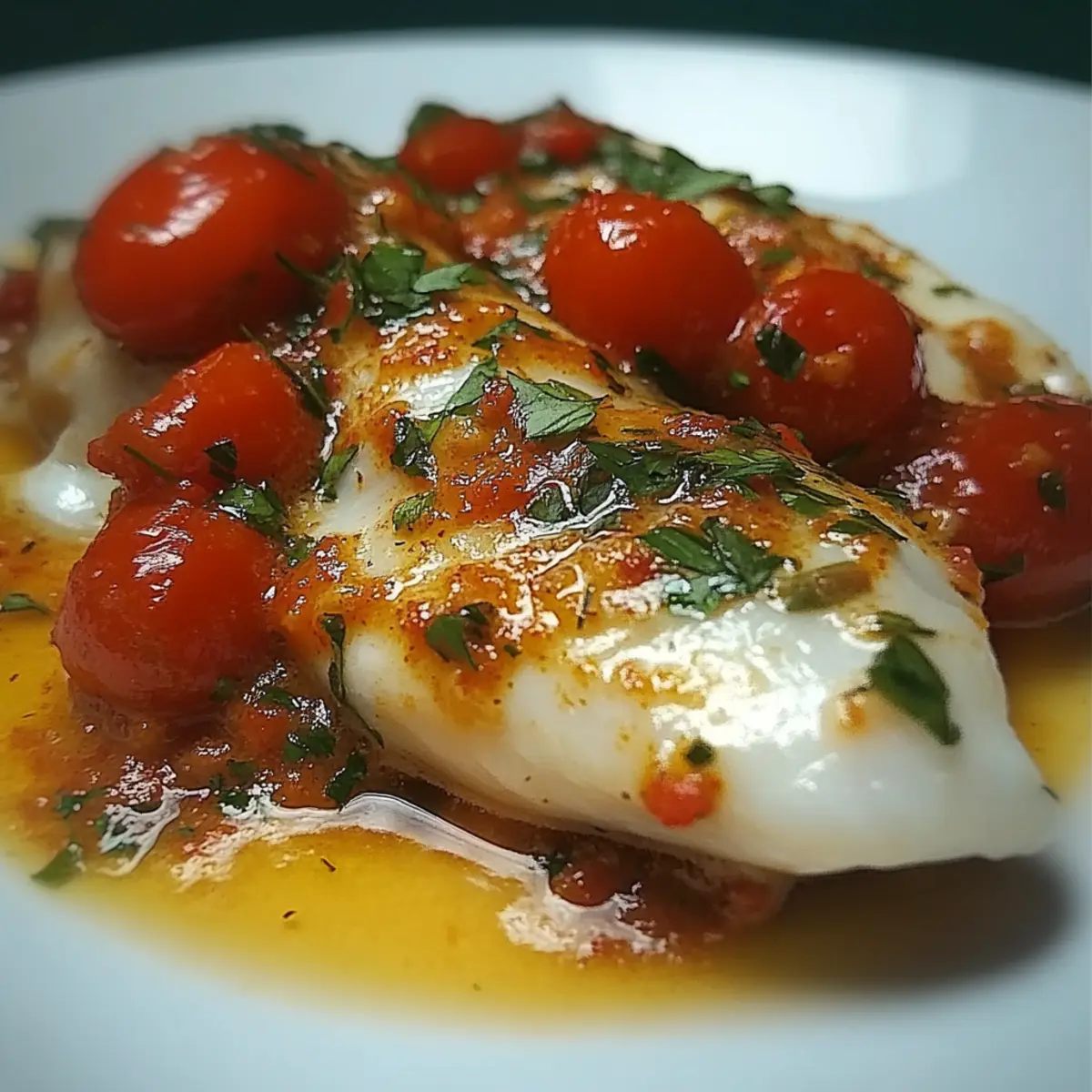 Cod Fillets with Cherry Tomato Sauce