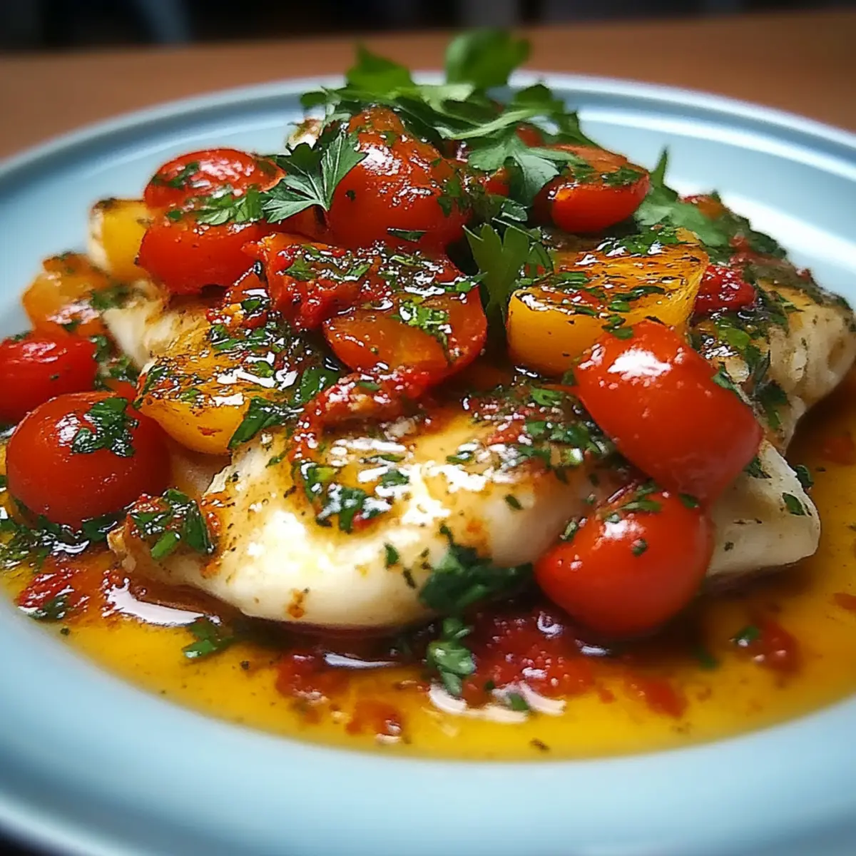 Cod Fillets with Cherry Tomato Sauce