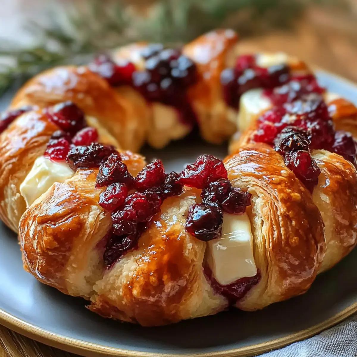 Cranberry Brie Crescent Ring