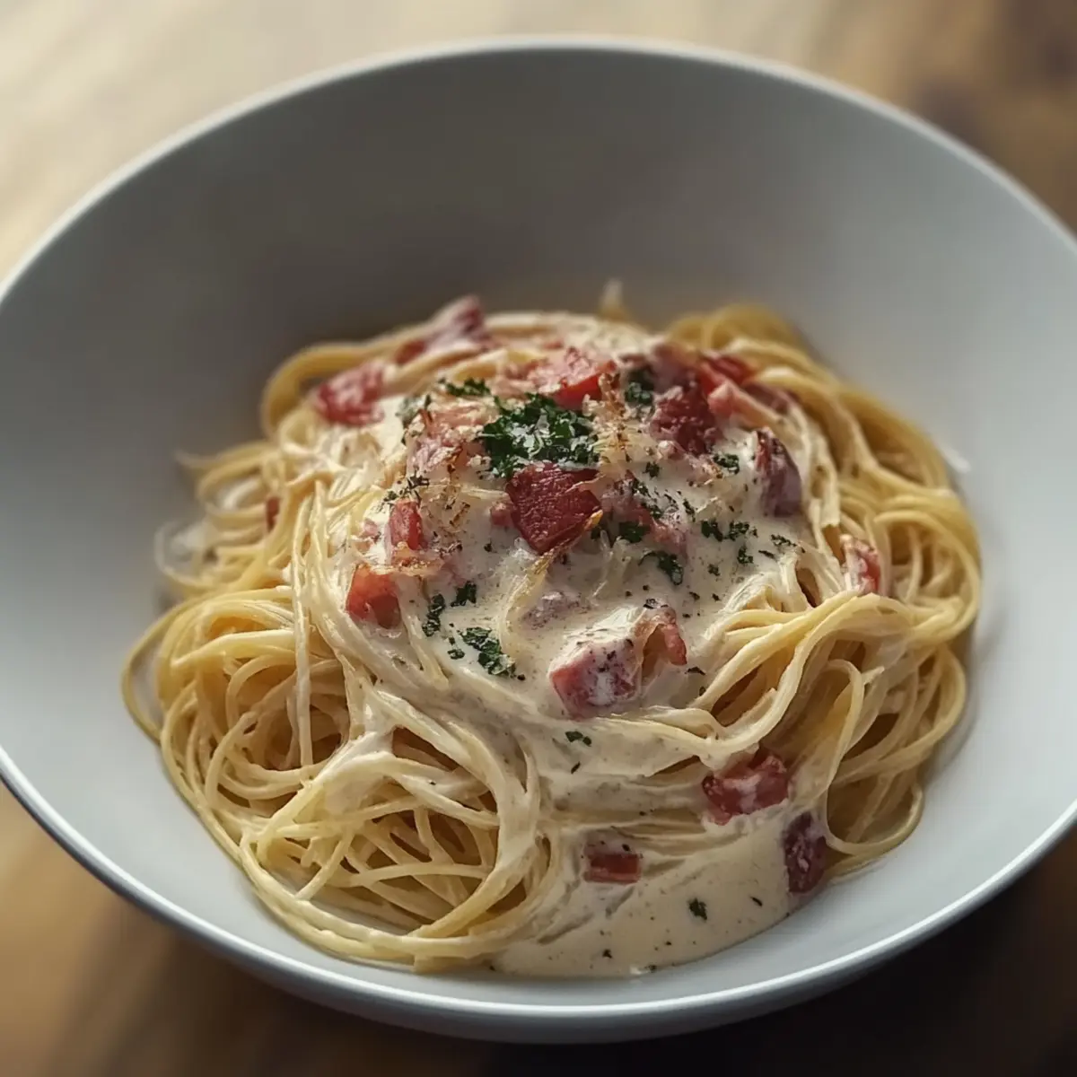Cream Spaghetti with Bacon