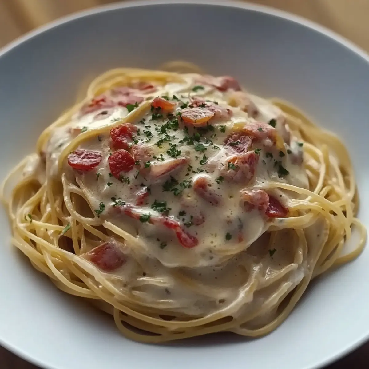 Cream Spaghetti with Bacon