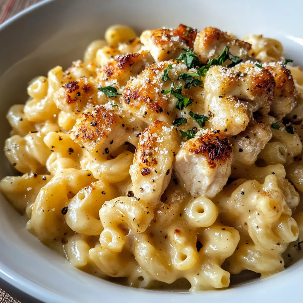 Creamy Honey Pepper Chicken Mac and Cheese