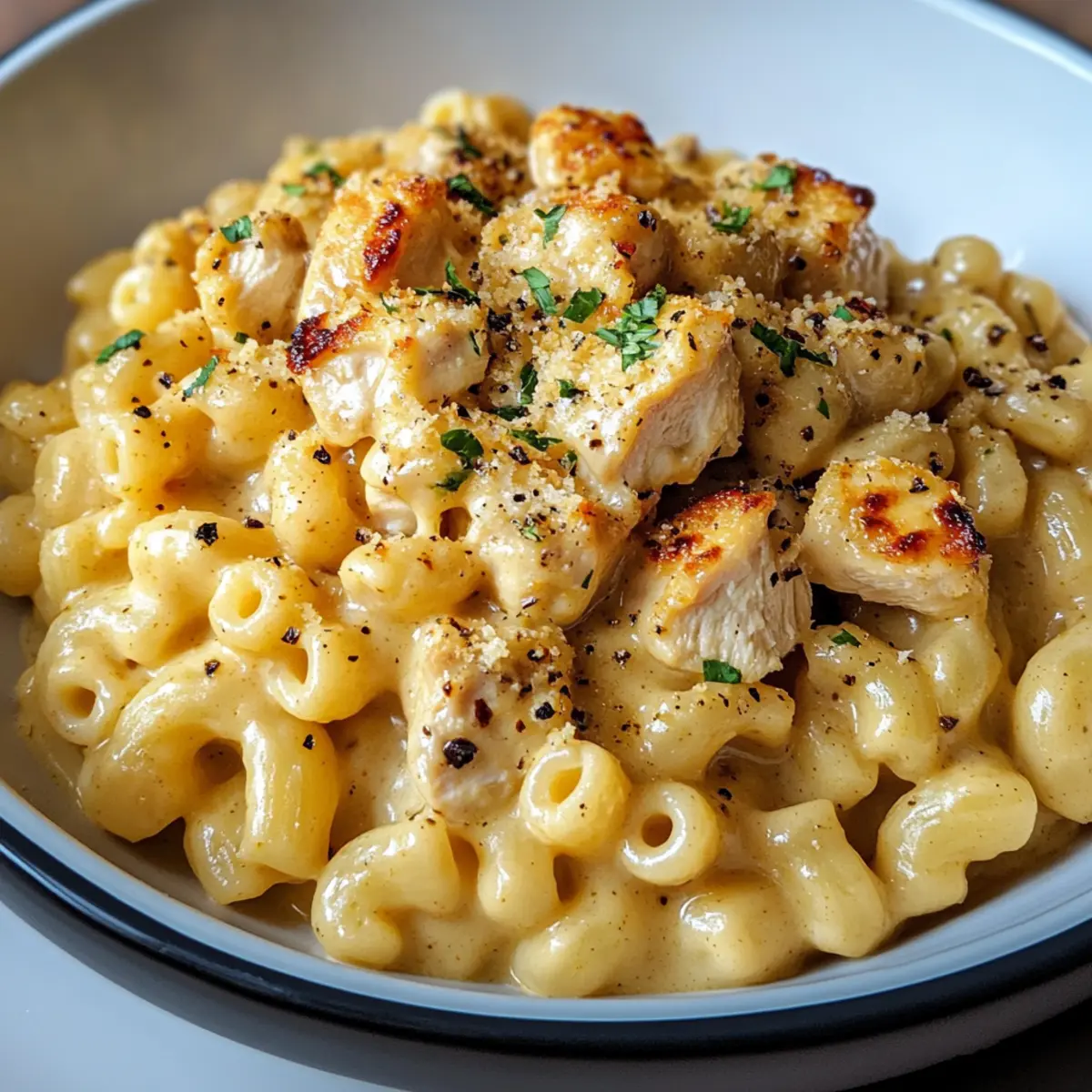 Creamy Honey Pepper Chicken Mac and Cheese