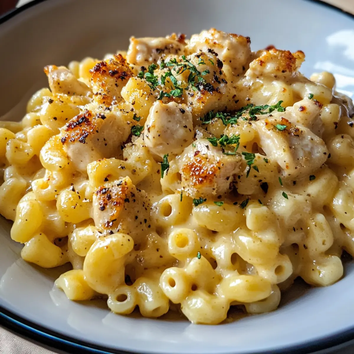 Creamy Honey Pepper Chicken Mac and Cheese