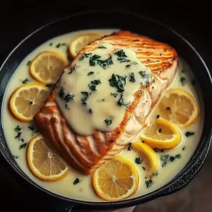 Creamy Lemon Garlic Salmon Piccata