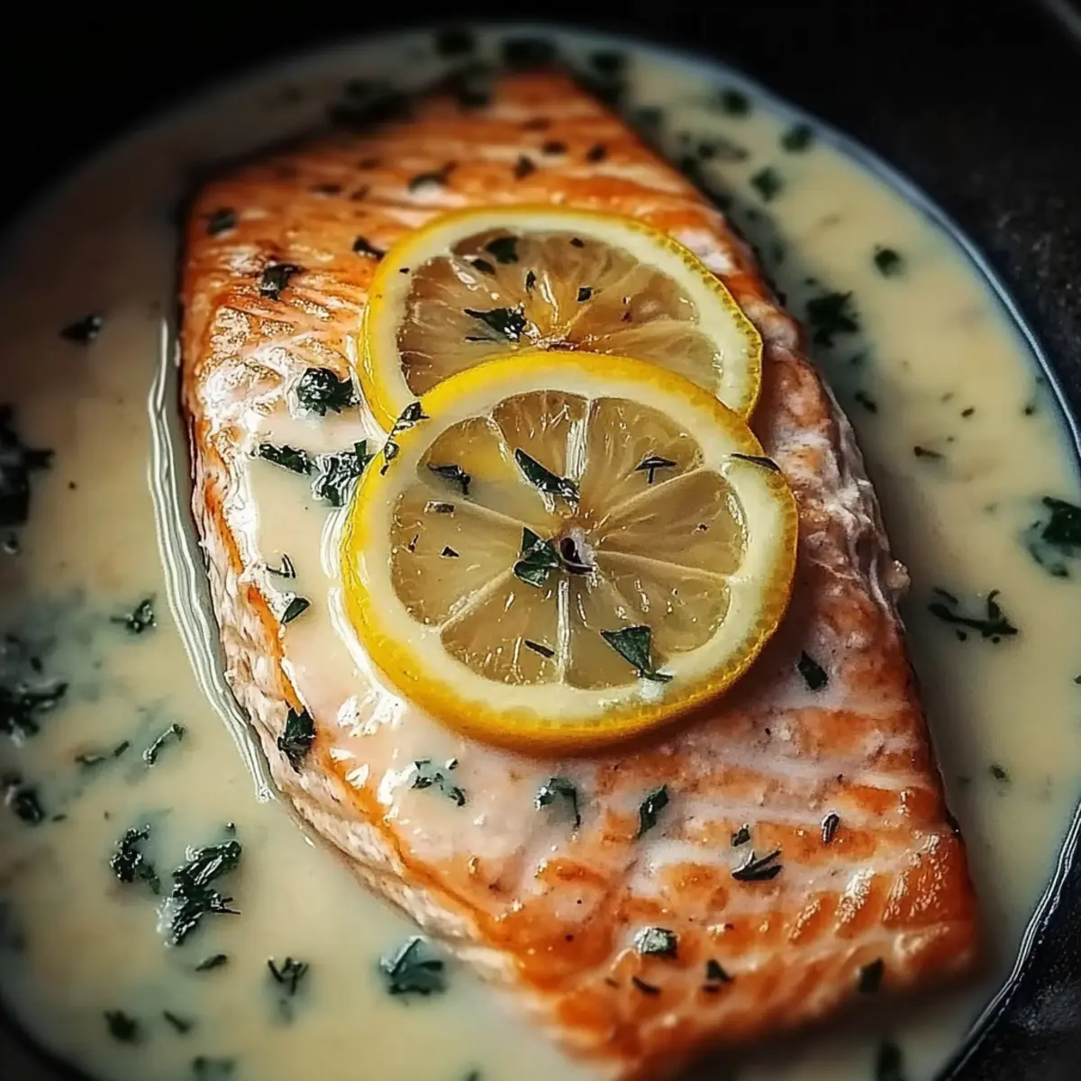 Creamy Lemon Garlic Salmon Piccata