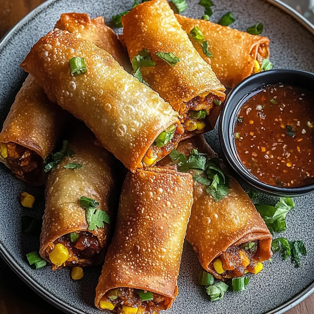 Crispy Baked Southwest Chicken Eggrolls with Spicy Dipping Sauce