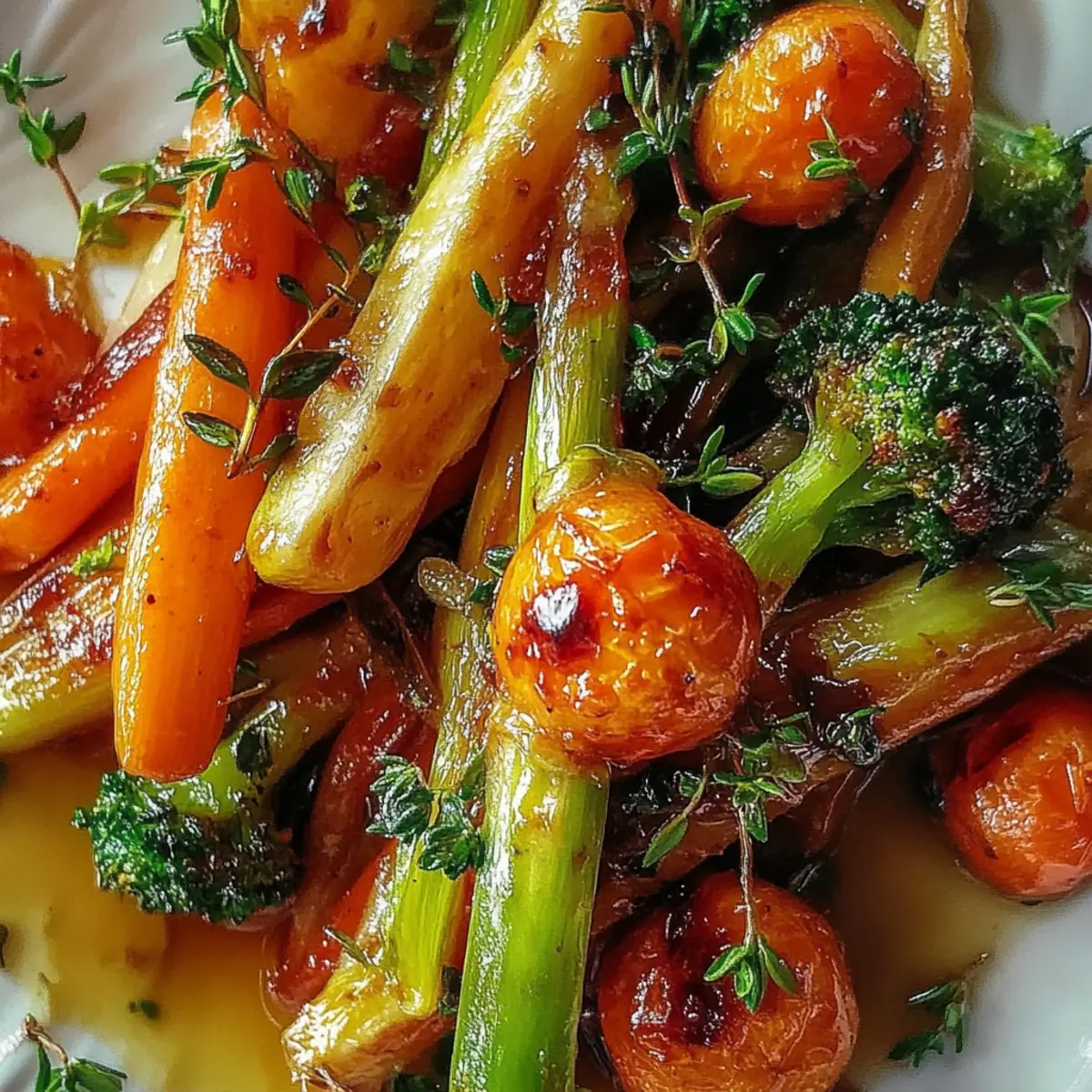 Crispy Maple Glazed Carrots and Brussel Sprouts