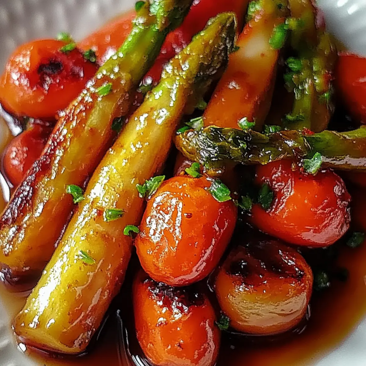 Crispy Maple Glazed Carrots and Brussel Sprouts